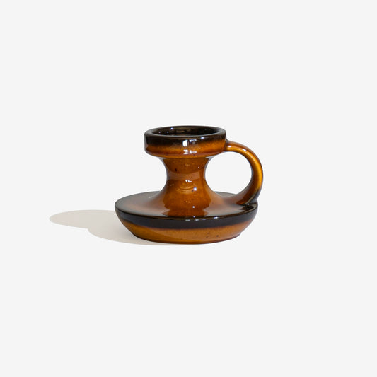 Brown Glossy Candle Holder "Continua" 201 /  STEULER KERAMIK