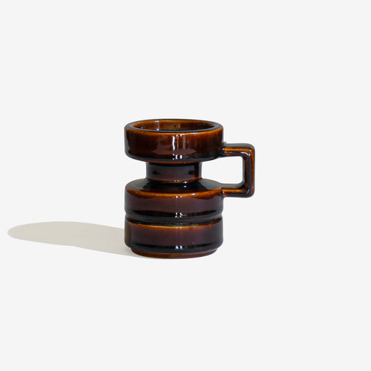 Brown Glossy Candle Holder "Tonda" 197 / STEULER KERAMIK