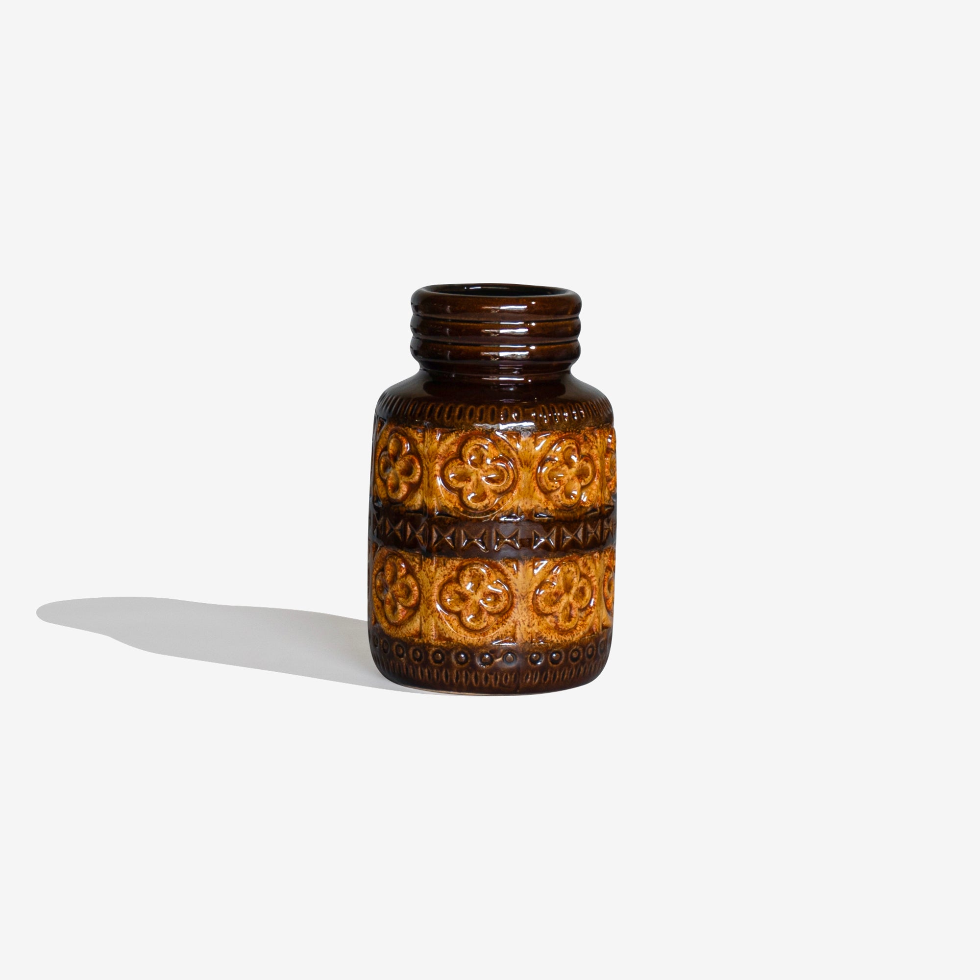 Brown and Yellow Relief Vase Fat Lava 186 / SCHEURICH – Park Side