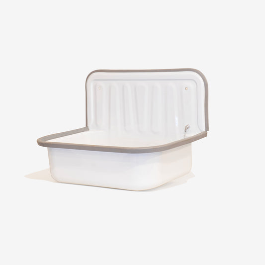 STEEL ENAMEL SINK White
