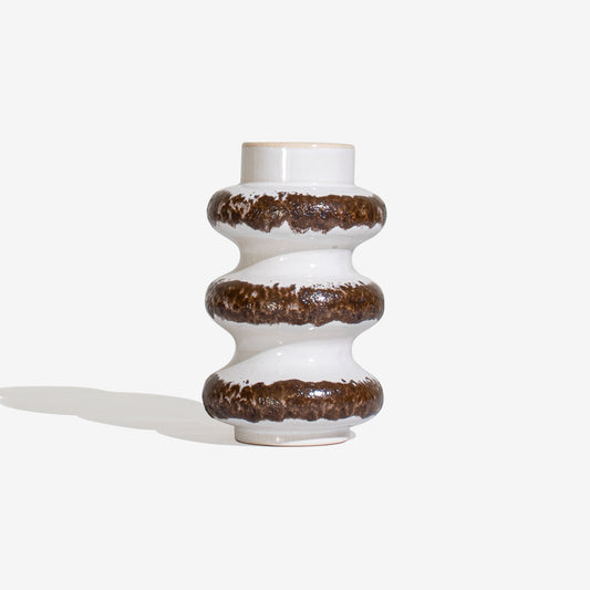 Brown Hooped Fat Lava 254 / SPARA KERAMIK