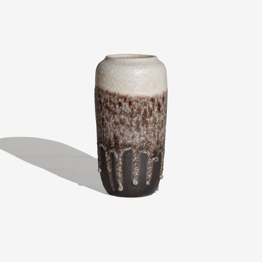 BROWN and WHITE Vase Dutch Pottery 106 / DE STEENUIL KERAMIEK