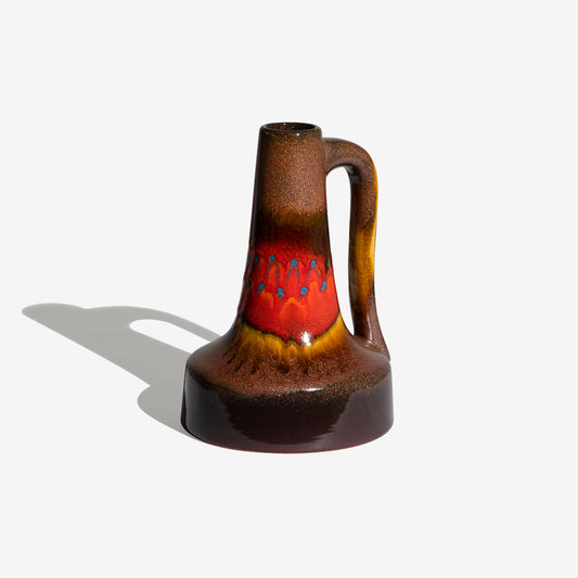 BROWN and ORANGE-YELLOW Fat Lava 107 / SILBERDISTEL KERAMIC