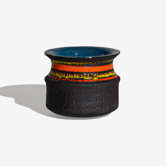 BROWN and ORANGE-YELLOW Vase Italian Pottery 108 / SICART(SICA)