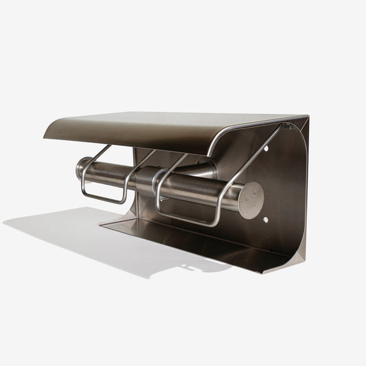 BRUSHED DOUBLE TOILET PAPER HOLDER