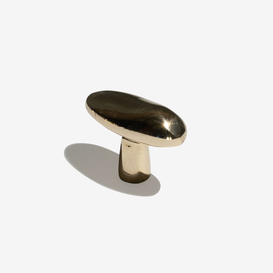 POLISHED BRASS MUSHROOM KNOB