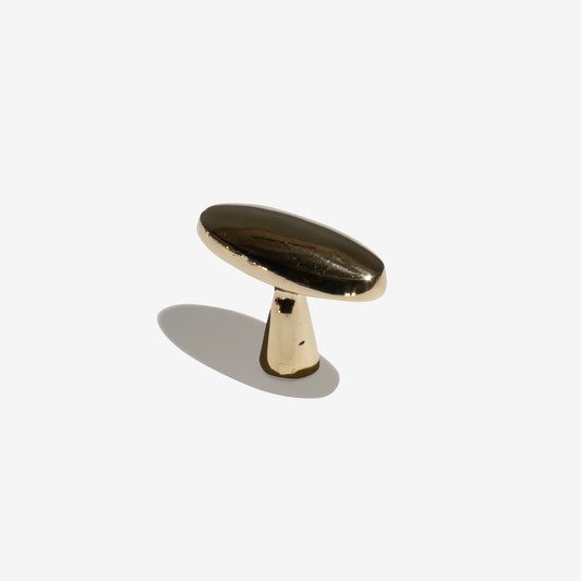POLISHED BRASS OVAL KNOB