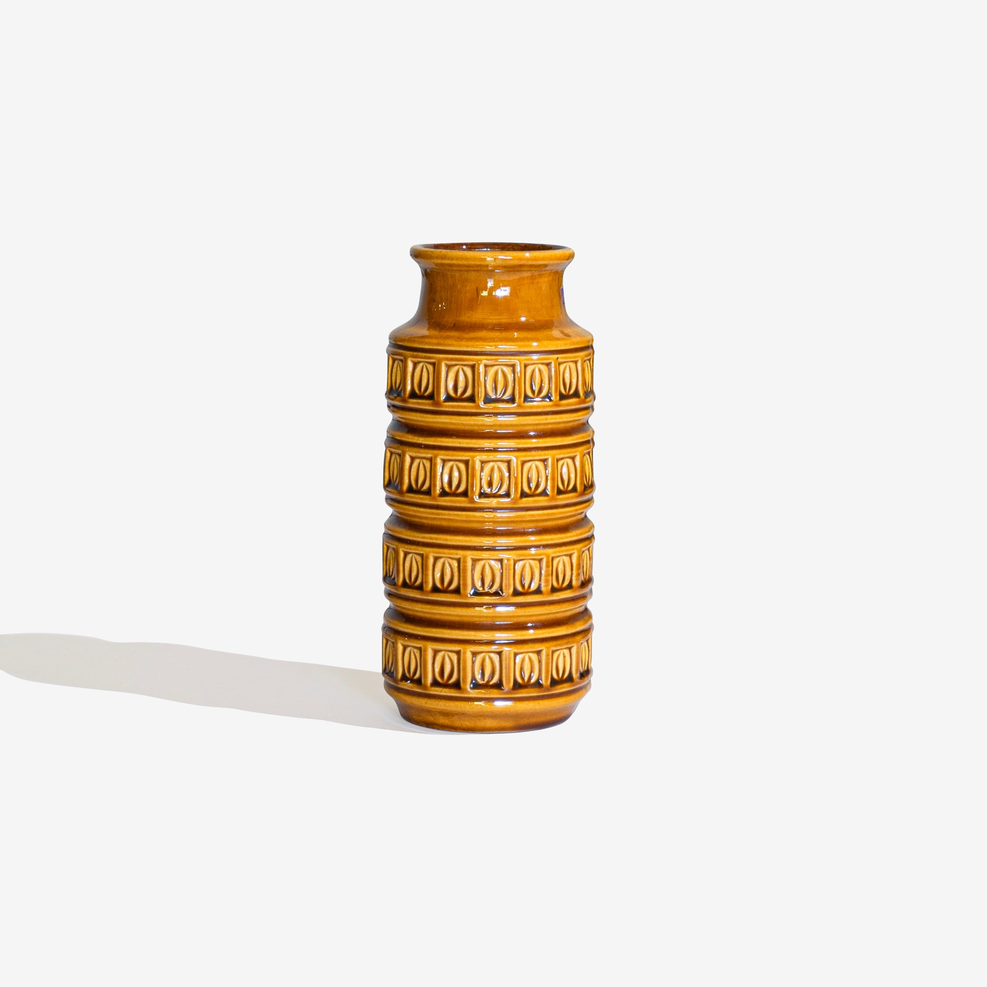 Yellow Brown Ochre Vase Fat Lava 184 / SCHEURICH – Park Side Market